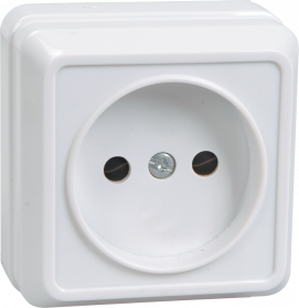 Розетка откр.установки 1-мест б/з белая Октава IEK