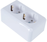 Розетка откр.установки 2-мест с/з крем Оптима Кунцево-Электро---