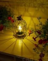 Светильник садовый 23см солненчная батарея металл/пласт. 631 Бронзовая клетка Чудесный Сад---