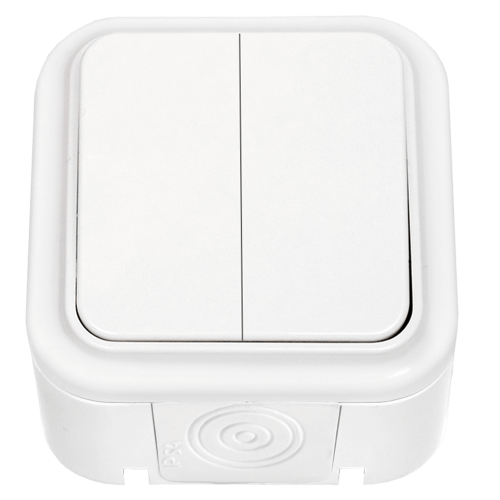 Выключатель откр.установки 2-кл белый Пралеска Беларусь IP54