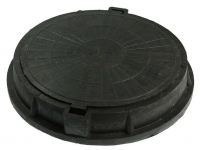 Люк полимер  750х50мм легкий круглый черный 1тонн