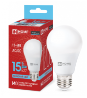 Лампа светодиодная Е27 15Вт Led 6500К холодный свет груша In Home