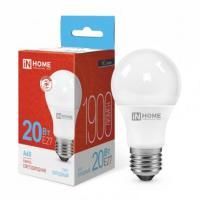 Лампа светодиодная Е27 20Вт Led 6500К холодный свет груша In Home