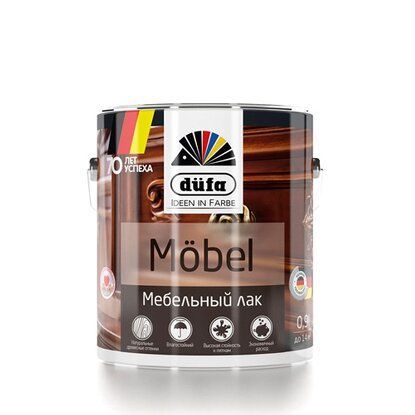 Лак алкидный 0,9л белый глнц Dufa Mobel@---