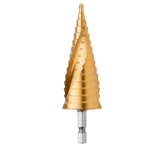 Сверло ступенчатое 4-32мм по металлу HSS TIN Gepard
