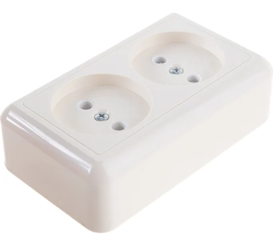 Розетка откр.установки 2-мест б/з крем Оптима Кунцево-Электро---
