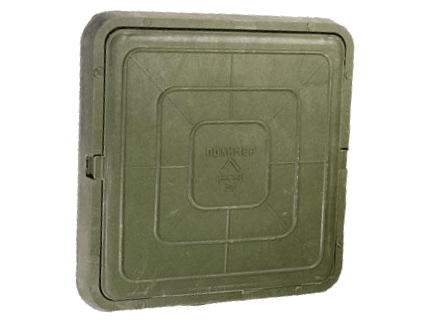 Люк полимер  450хх450х45мм легкий круг в квадрате черный 3тонн---