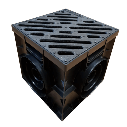 Лоток пластиковый (дождеприемник) 300х300мм в сборе