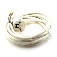 Шнур ПВС 3х0,75 с вилкой 1,5м белый с/з Lux