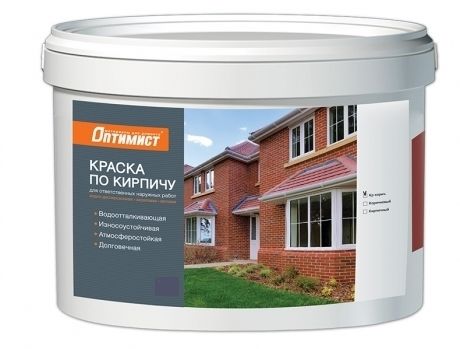 Краска Оптимист по кирпичу 4,5кг красно-коричневый F312