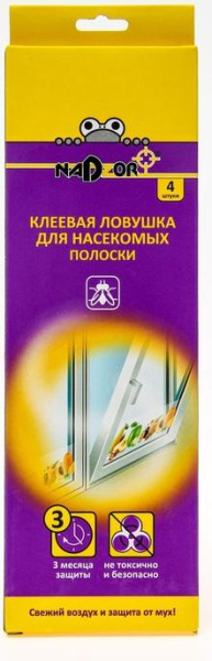 Ловушка клеевая д/насекомых Полоски 4шт Nadzor---