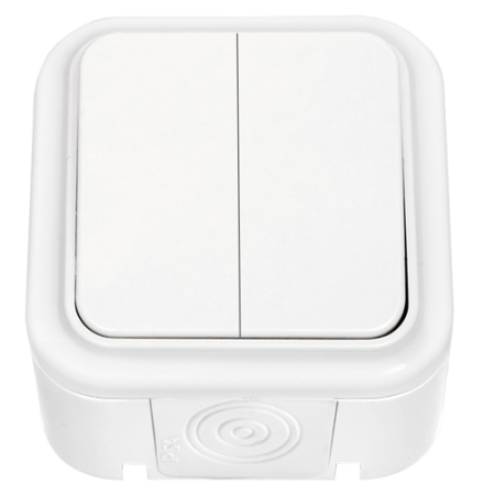 Выключатель откр.установки 2-кл белый Пралеска IP54 Bylectrica