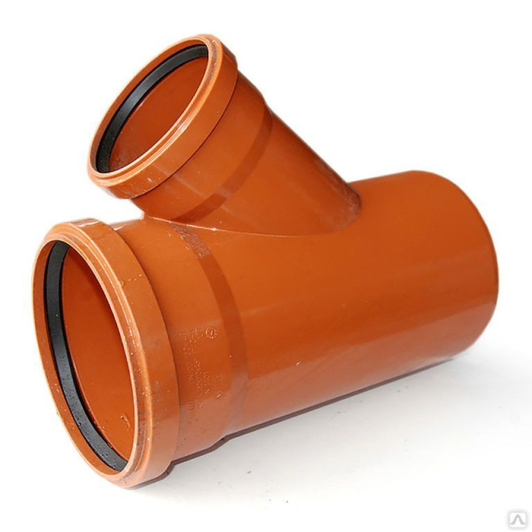 ПВХ Тройник 200х200х90 оранжевый Полипластик---