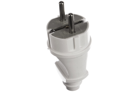 Вилка 16А прямая белая с з/к IP20 In Home