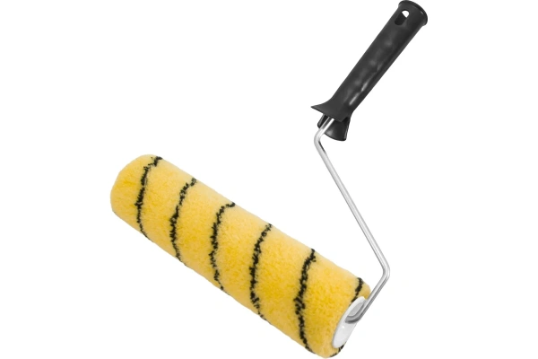 Валик эмаль алкид 240х42х11х6мм 950г/м2 полиакрил желтый, черная полосаТигр Decor(45)