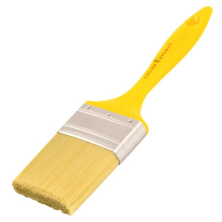 Кисть плоская 70х16мм пластиковая ручка смешанный ворс зеленая Color Expert