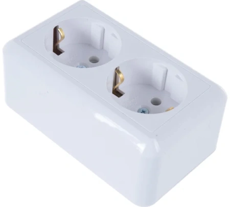 Розетка откр.установки 2-мест с/з крем Оптима Кунцево-Электро