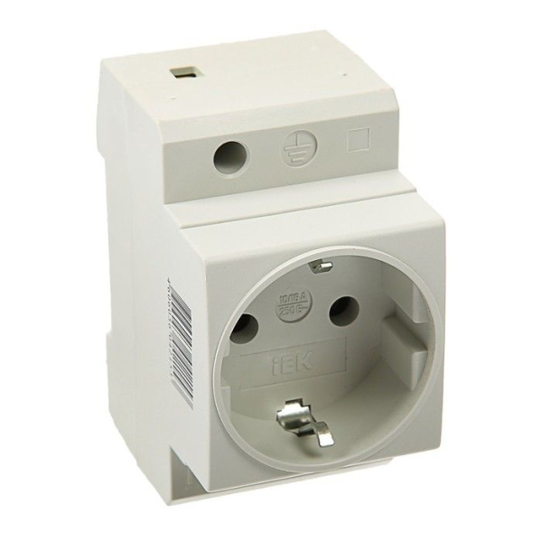 Розетка 1-мест на дин рейку с з/к IEK